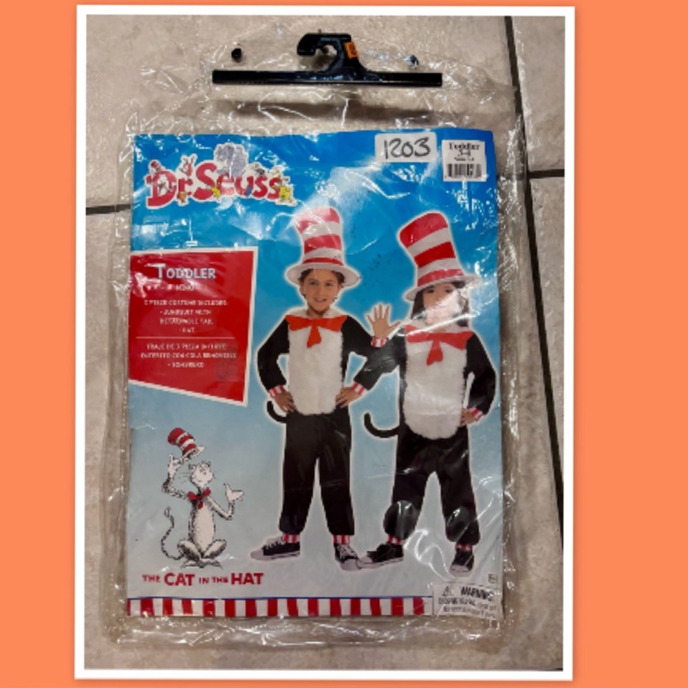 Toddler Cat in The Hat (3 pc.) Jumpsuit Costume